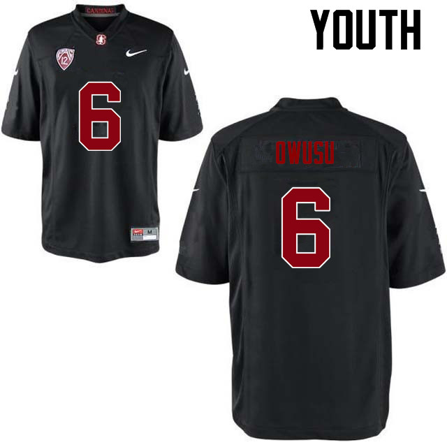 Youth Stanford Cardinal #6 Francis Owusu College Football Jerseys Sale-Black - Click Image to Close